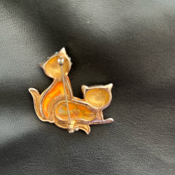 Vintage double cat brooch - Picture 3 of 3